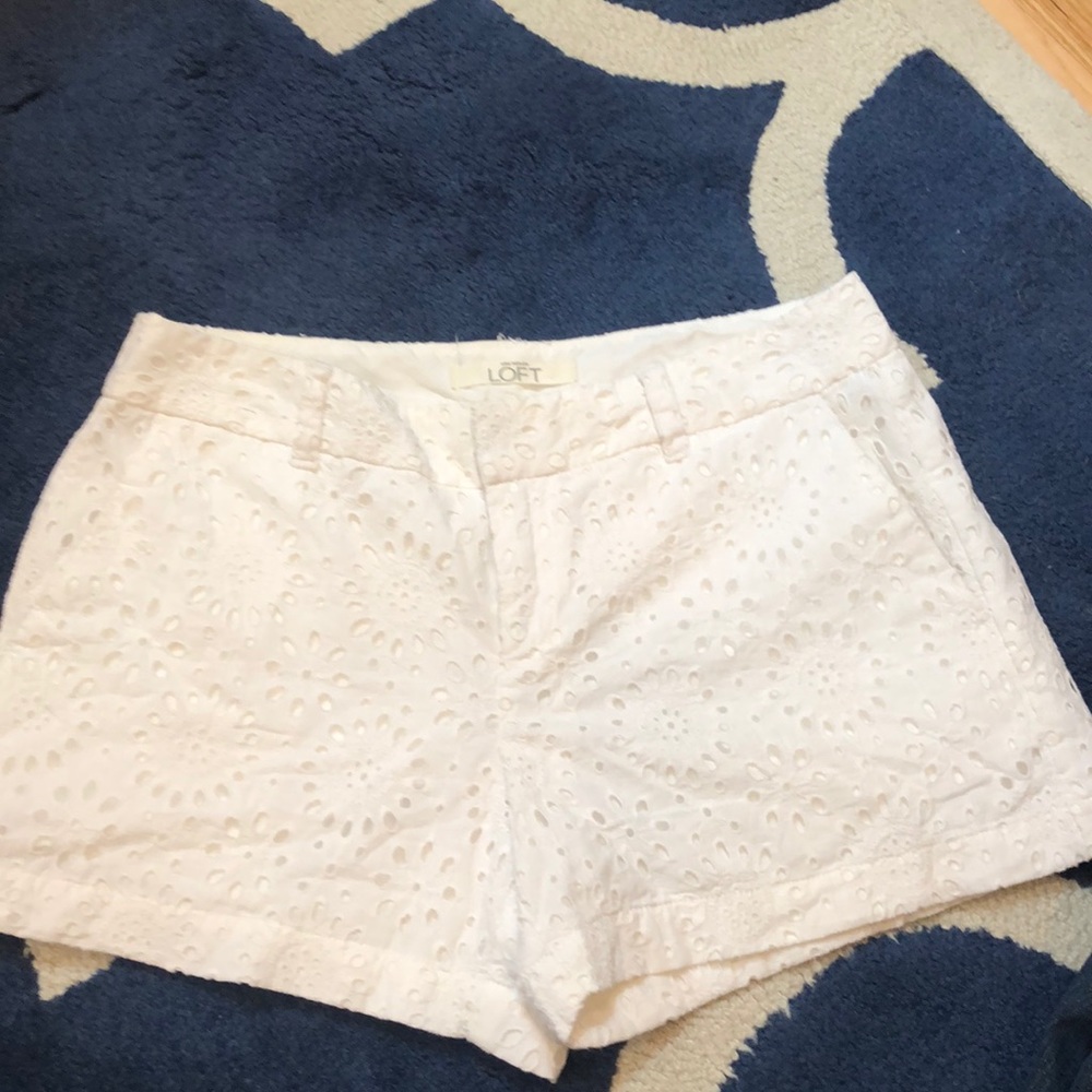 White loft shorts